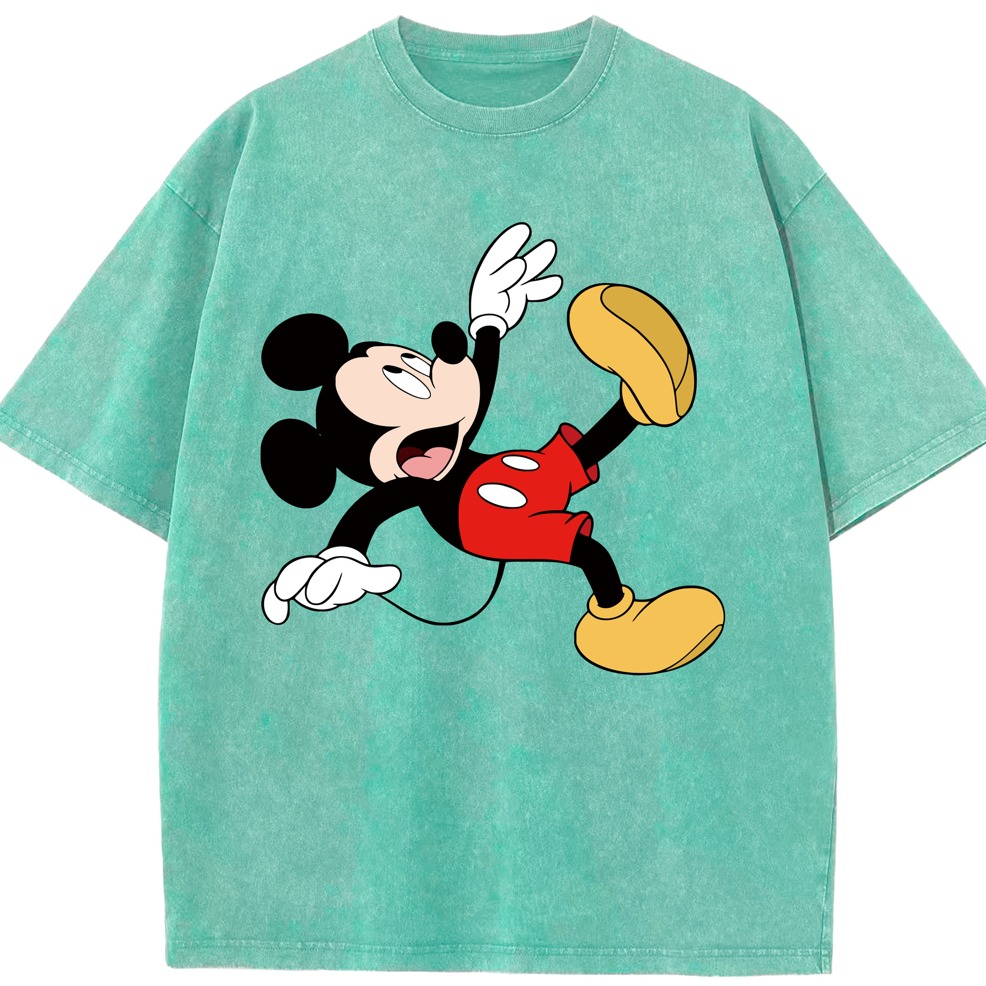（画像用） ミッキーマウス Mickey Mouse 綿100% ヴィンテージ風 半袖Tシャツ（フロントプリント）
